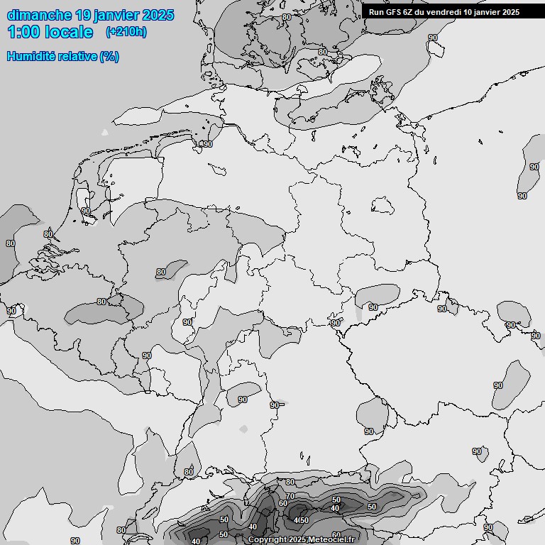 Modele GFS - Carte prvisions 