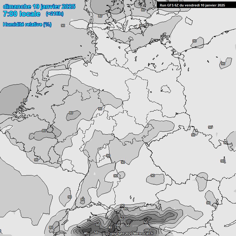 Modele GFS - Carte prvisions 