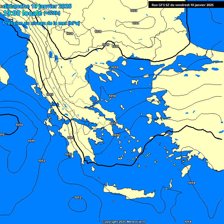 Modele GFS - Carte prvisions 