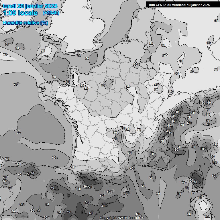 Modele GFS - Carte prvisions 