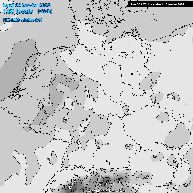 Modele GFS - Carte prvisions 