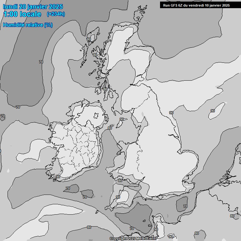 Modele GFS - Carte prvisions 