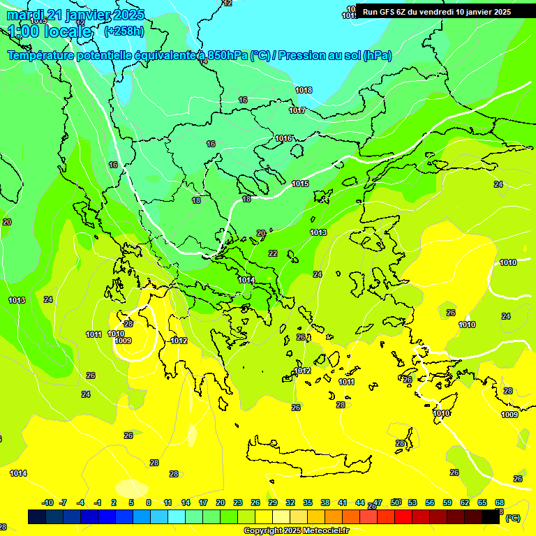 Modele GFS - Carte prvisions 