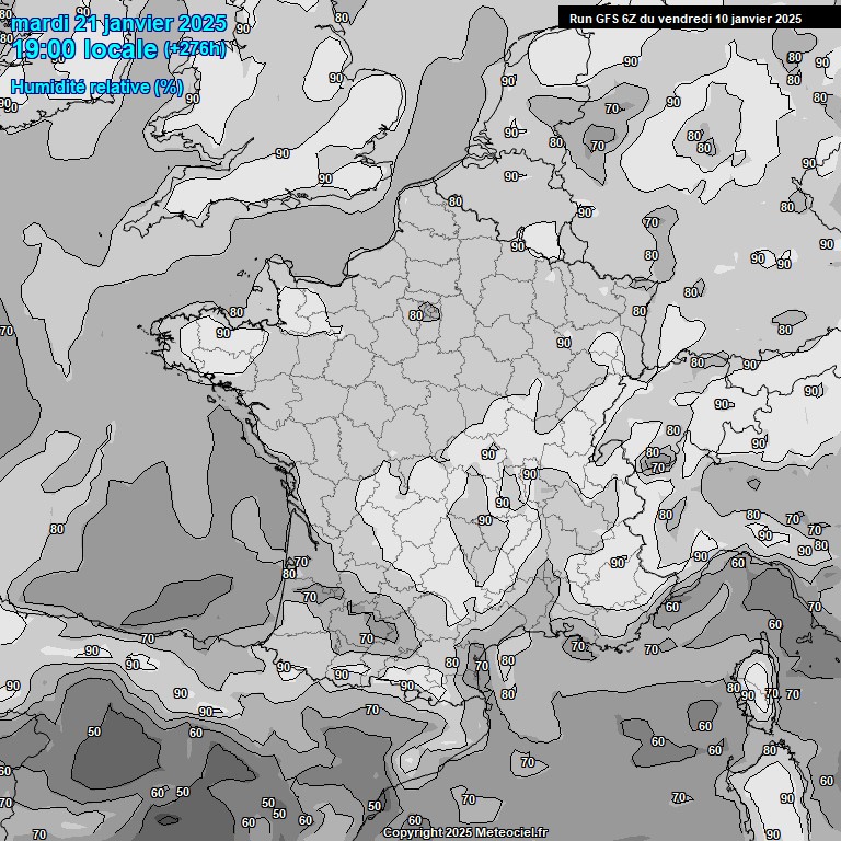 Modele GFS - Carte prvisions 