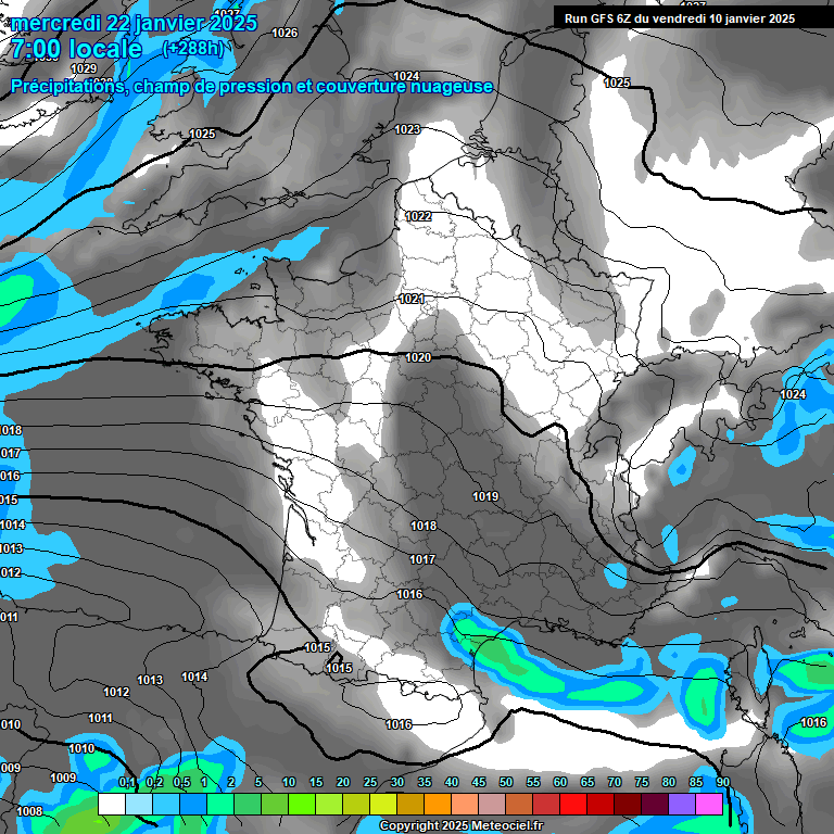 Modele GFS - Carte prvisions 