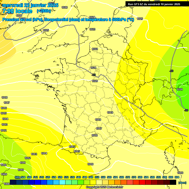 Modele GFS - Carte prvisions 