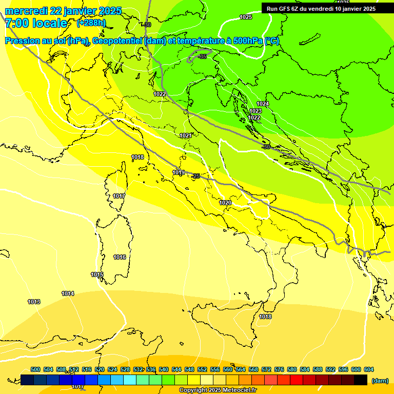 Modele GFS - Carte prvisions 