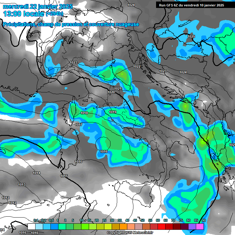 Modele GFS - Carte prvisions 