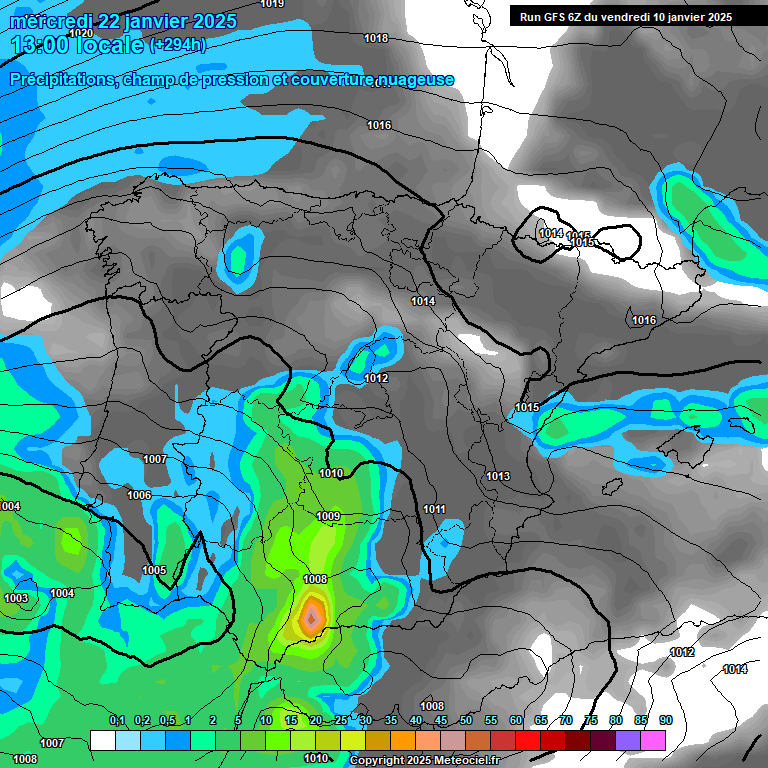 Modele GFS - Carte prvisions 