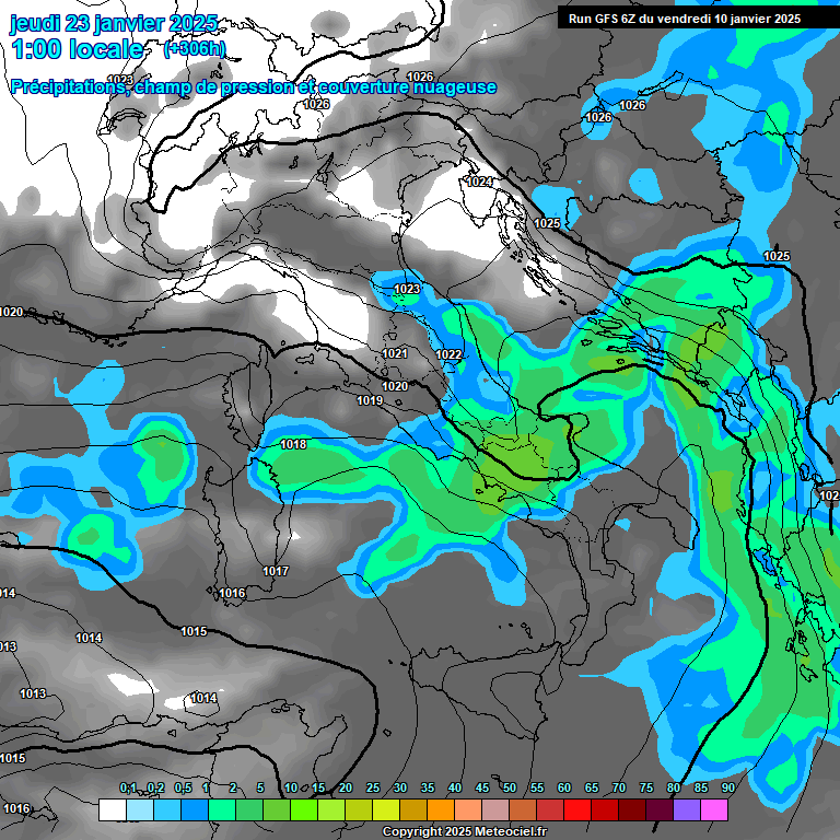 Modele GFS - Carte prvisions 