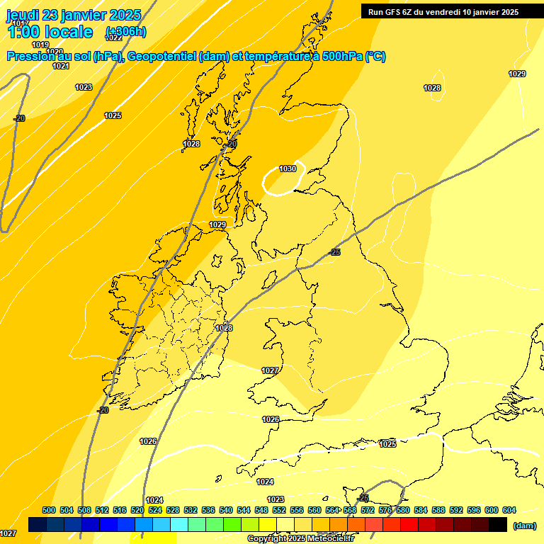 Modele GFS - Carte prvisions 