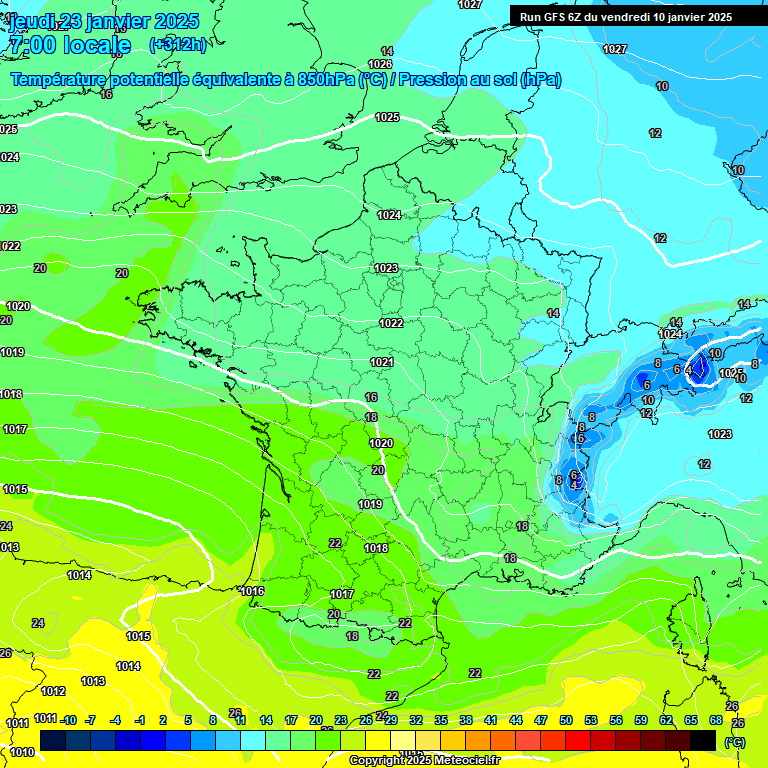 Modele GFS - Carte prvisions 