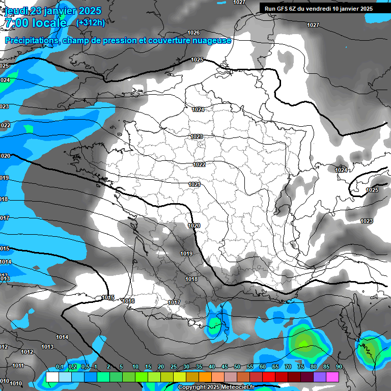 Modele GFS - Carte prvisions 