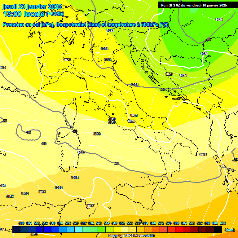 Modele GFS - Carte prvisions 