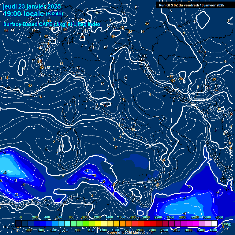 Modele GFS - Carte prvisions 