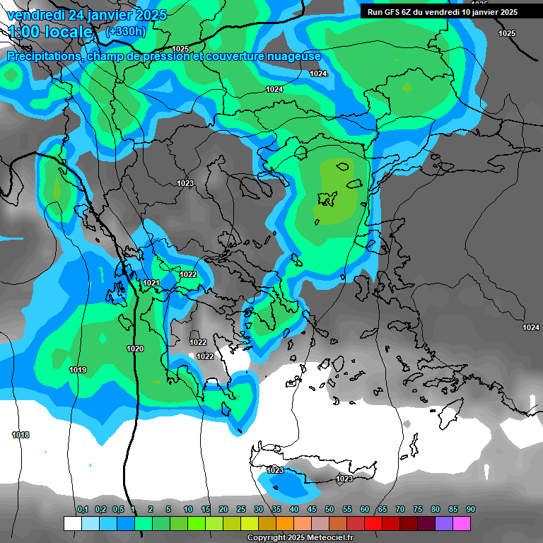 Modele GFS - Carte prvisions 