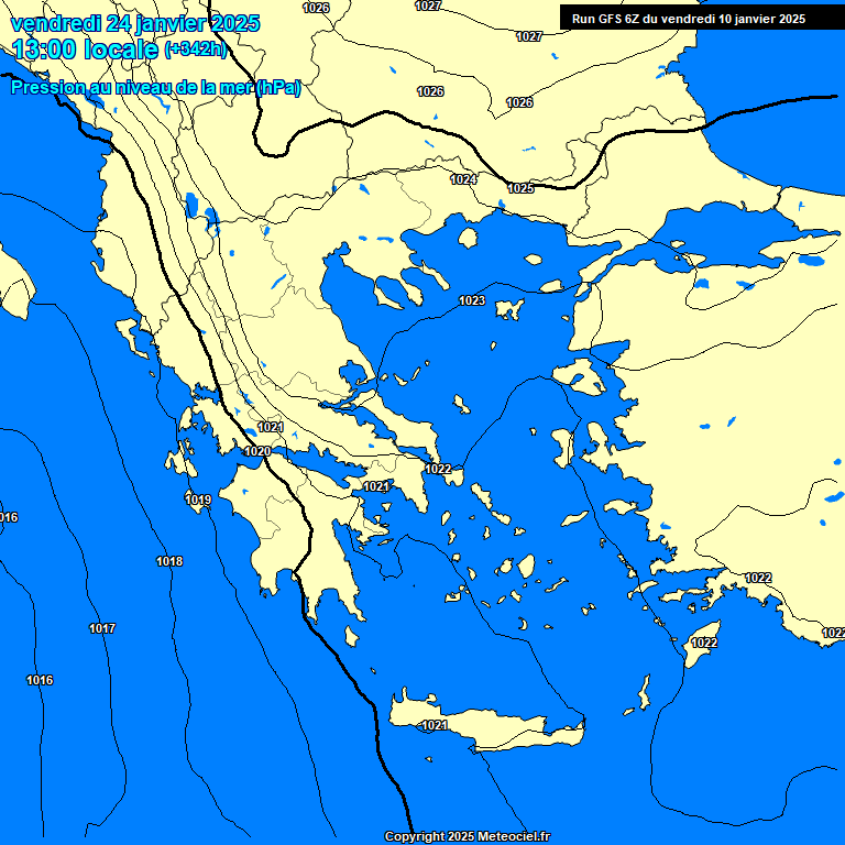 Modele GFS - Carte prvisions 