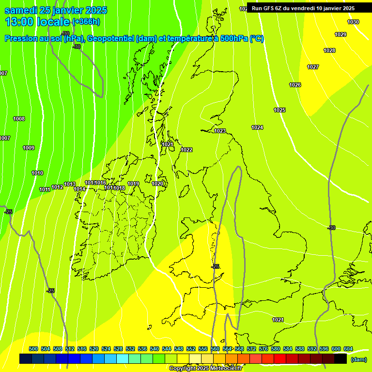 Modele GFS - Carte prvisions 