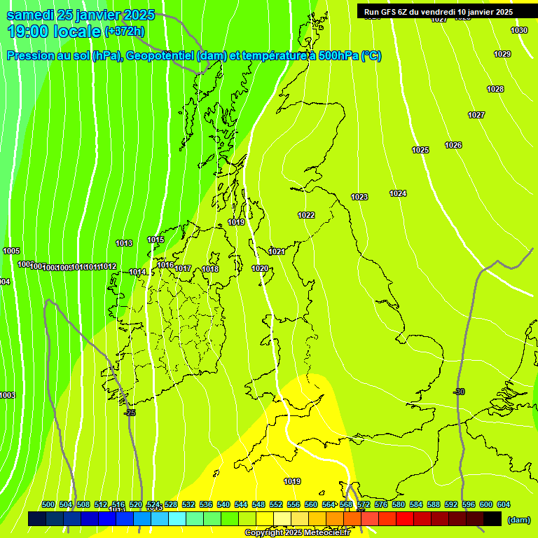 Modele GFS - Carte prvisions 