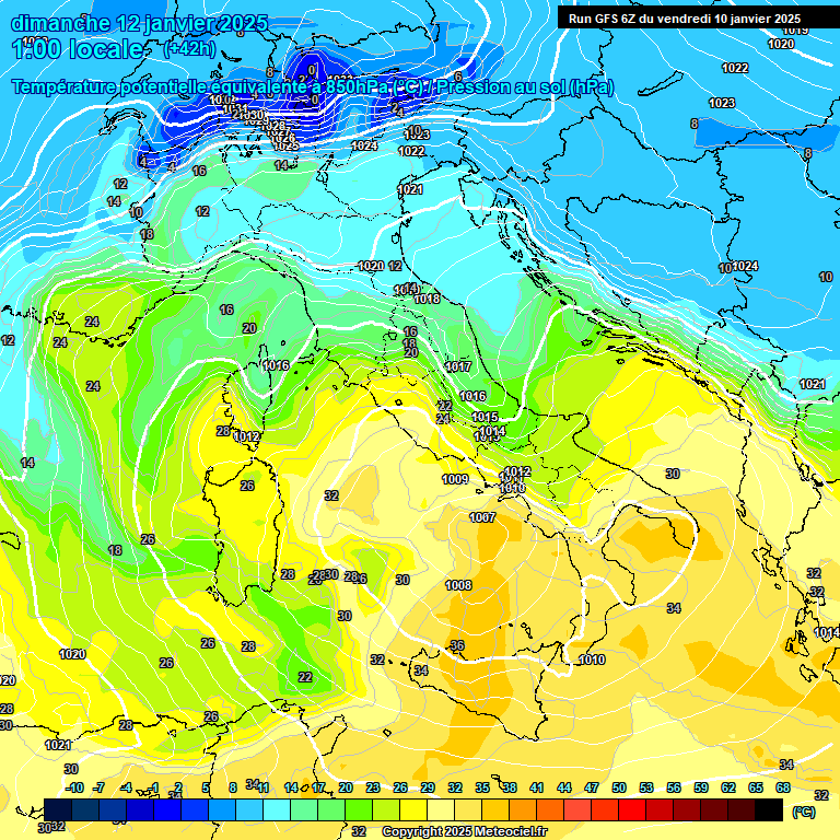 Modele GFS - Carte prvisions 