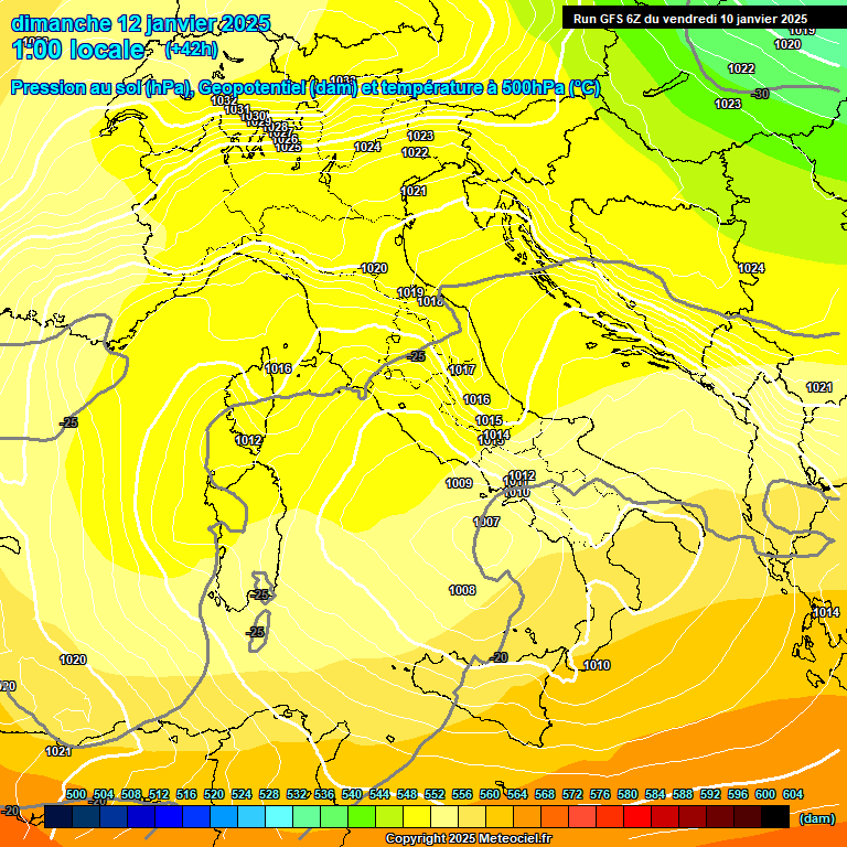 Modele GFS - Carte prvisions 