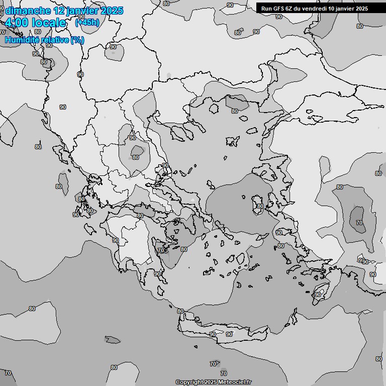 Modele GFS - Carte prvisions 