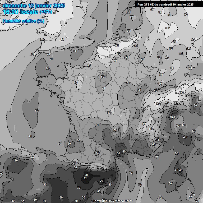 Modele GFS - Carte prvisions 