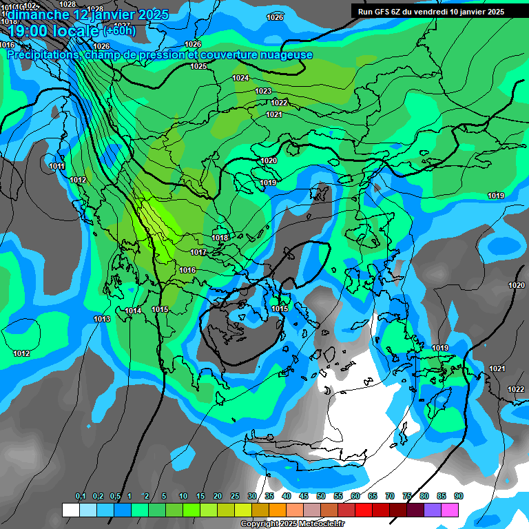 Modele GFS - Carte prvisions 