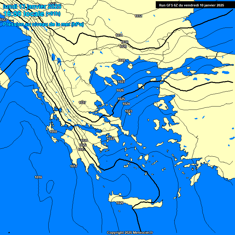 Modele GFS - Carte prvisions 