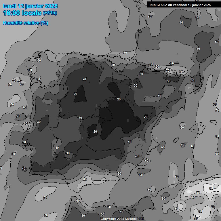 Modele GFS - Carte prvisions 