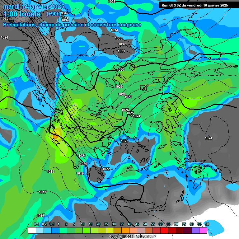 Modele GFS - Carte prvisions 