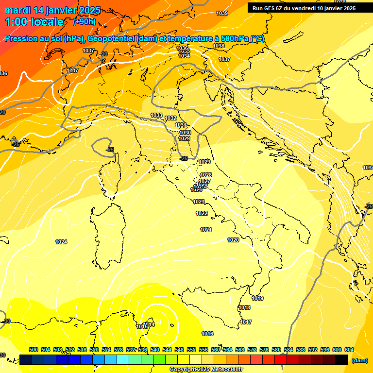 Modele GFS - Carte prvisions 