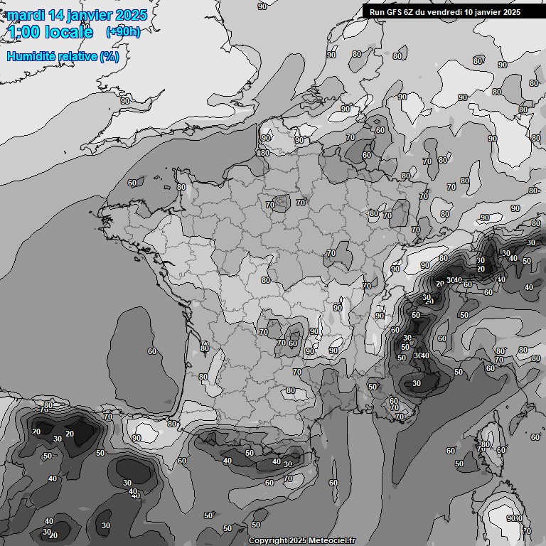 Modele GFS - Carte prvisions 