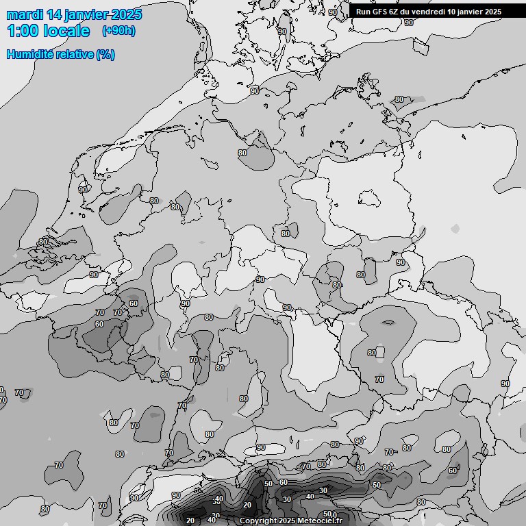 Modele GFS - Carte prvisions 