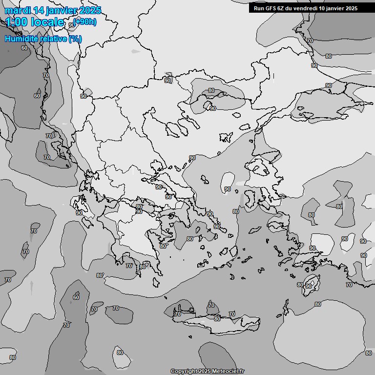 Modele GFS - Carte prvisions 