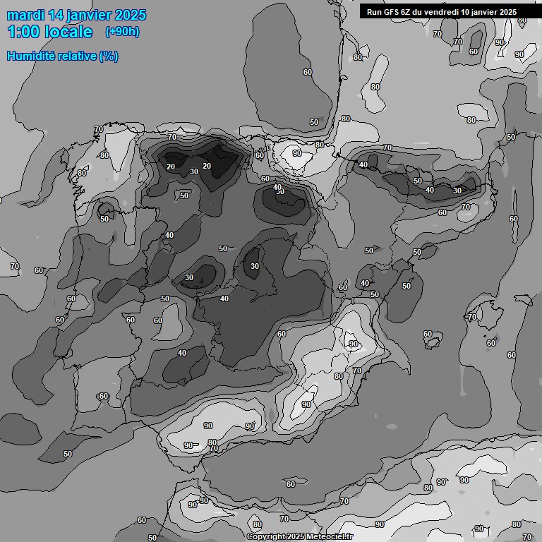 Modele GFS - Carte prvisions 