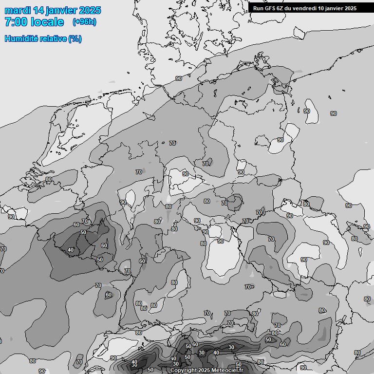 Modele GFS - Carte prvisions 