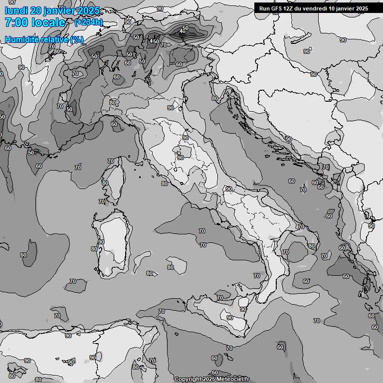 Modele GFS - Carte prvisions 