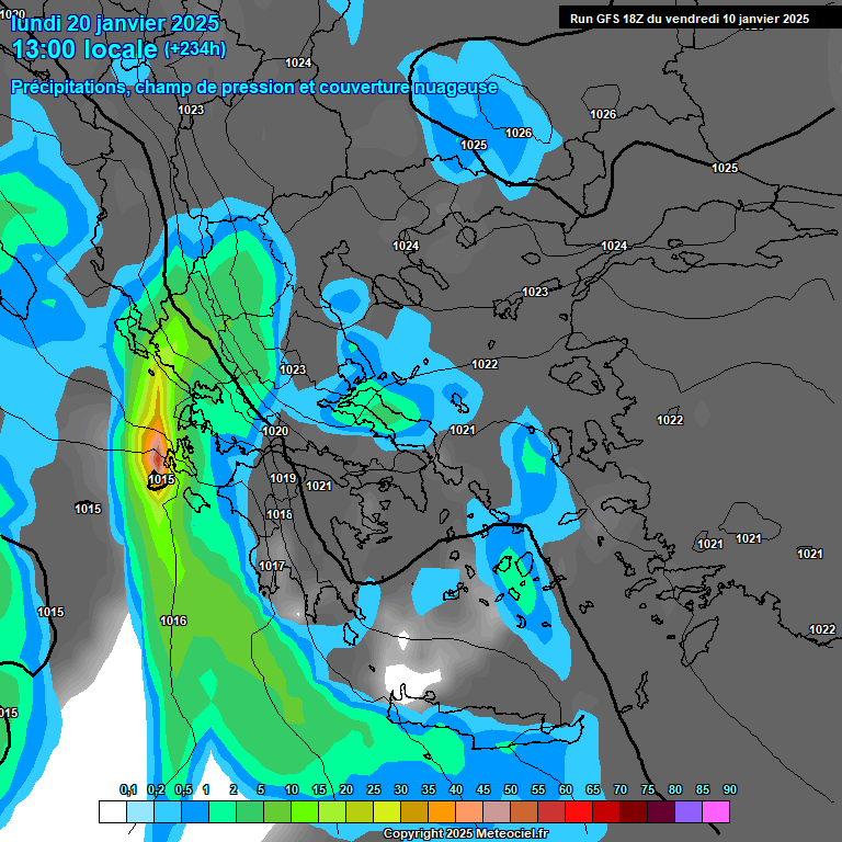 Modele GFS - Carte prvisions 