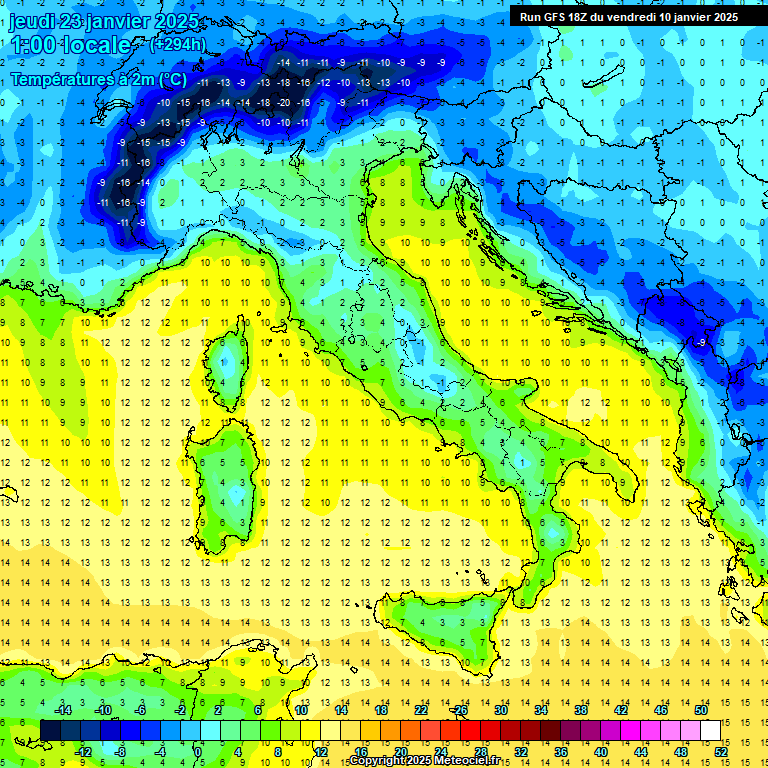 Modele GFS - Carte prvisions 