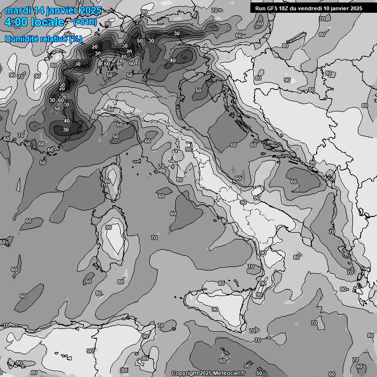 Modele GFS - Carte prvisions 