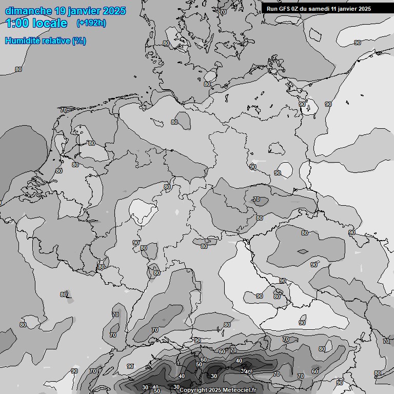 Modele GFS - Carte prvisions 