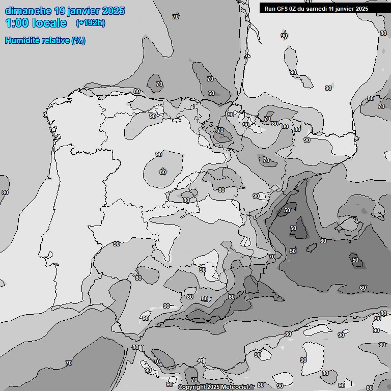 Modele GFS - Carte prvisions 