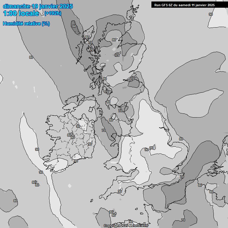 Modele GFS - Carte prvisions 