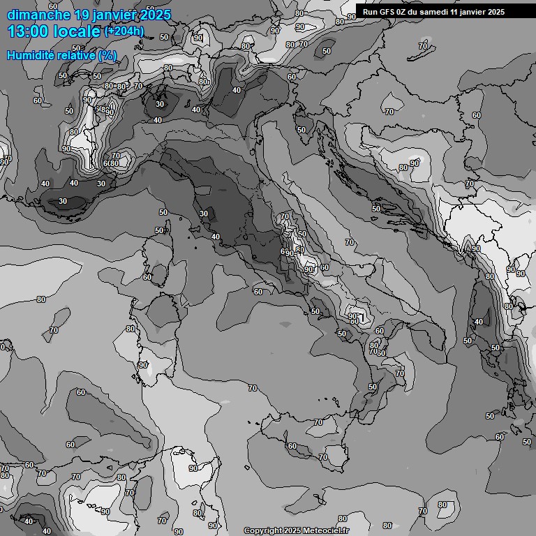 Modele GFS - Carte prvisions 