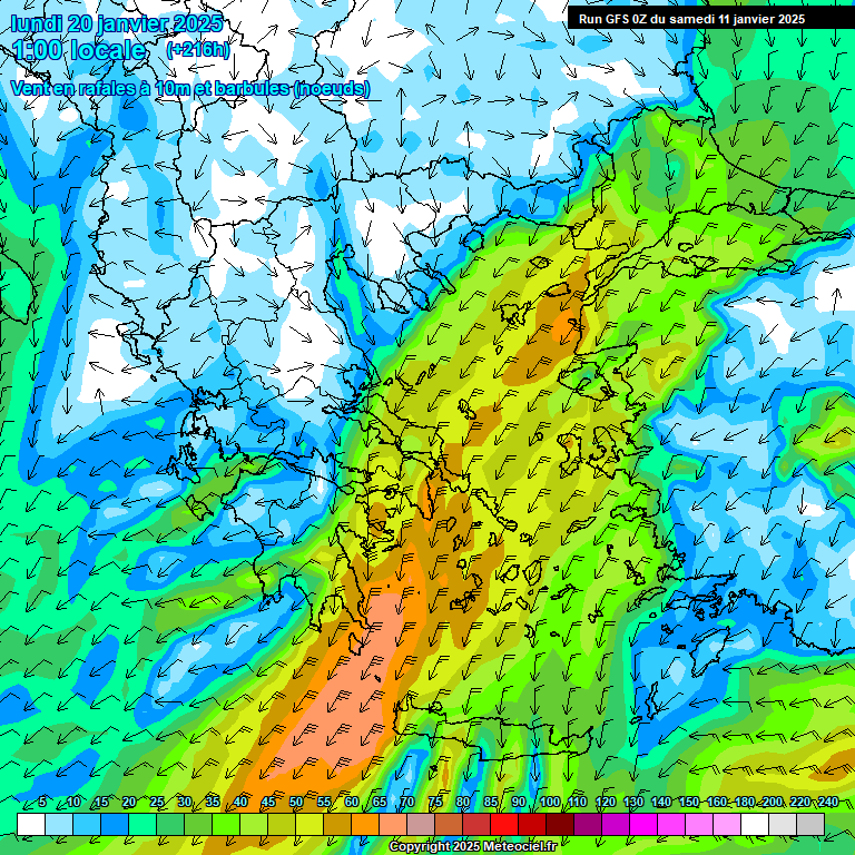 Modele GFS - Carte prvisions 