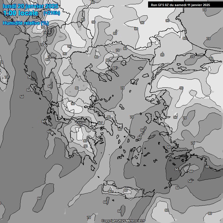 Modele GFS - Carte prvisions 