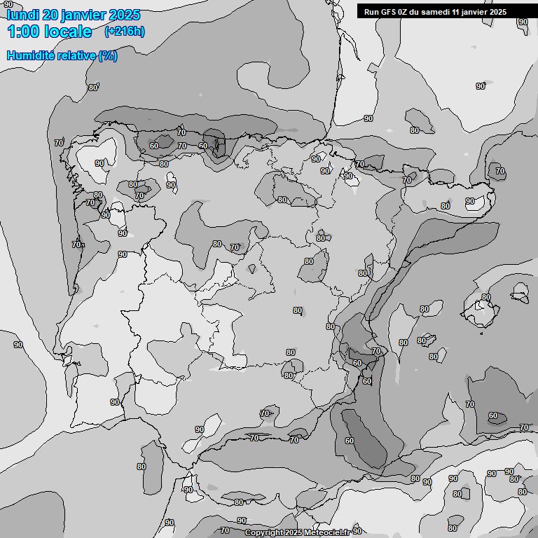 Modele GFS - Carte prvisions 