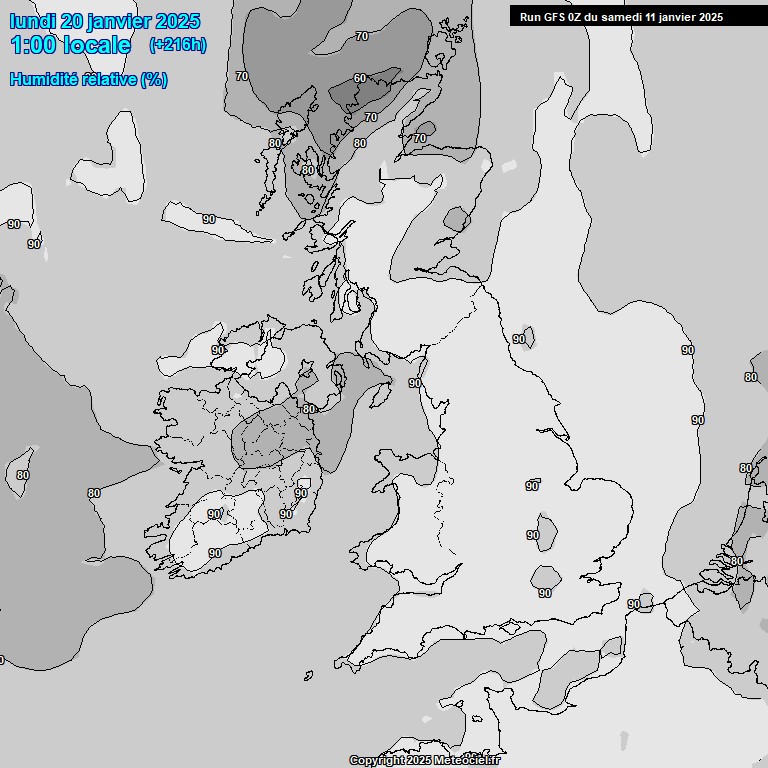 Modele GFS - Carte prvisions 