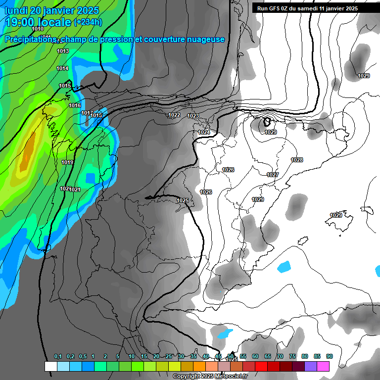 Modele GFS - Carte prvisions 